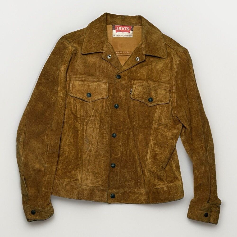 Beautiful Vintage 1960’s Levi’s BIG E Suede Leather Jacket M  & Pants 32  Unisex